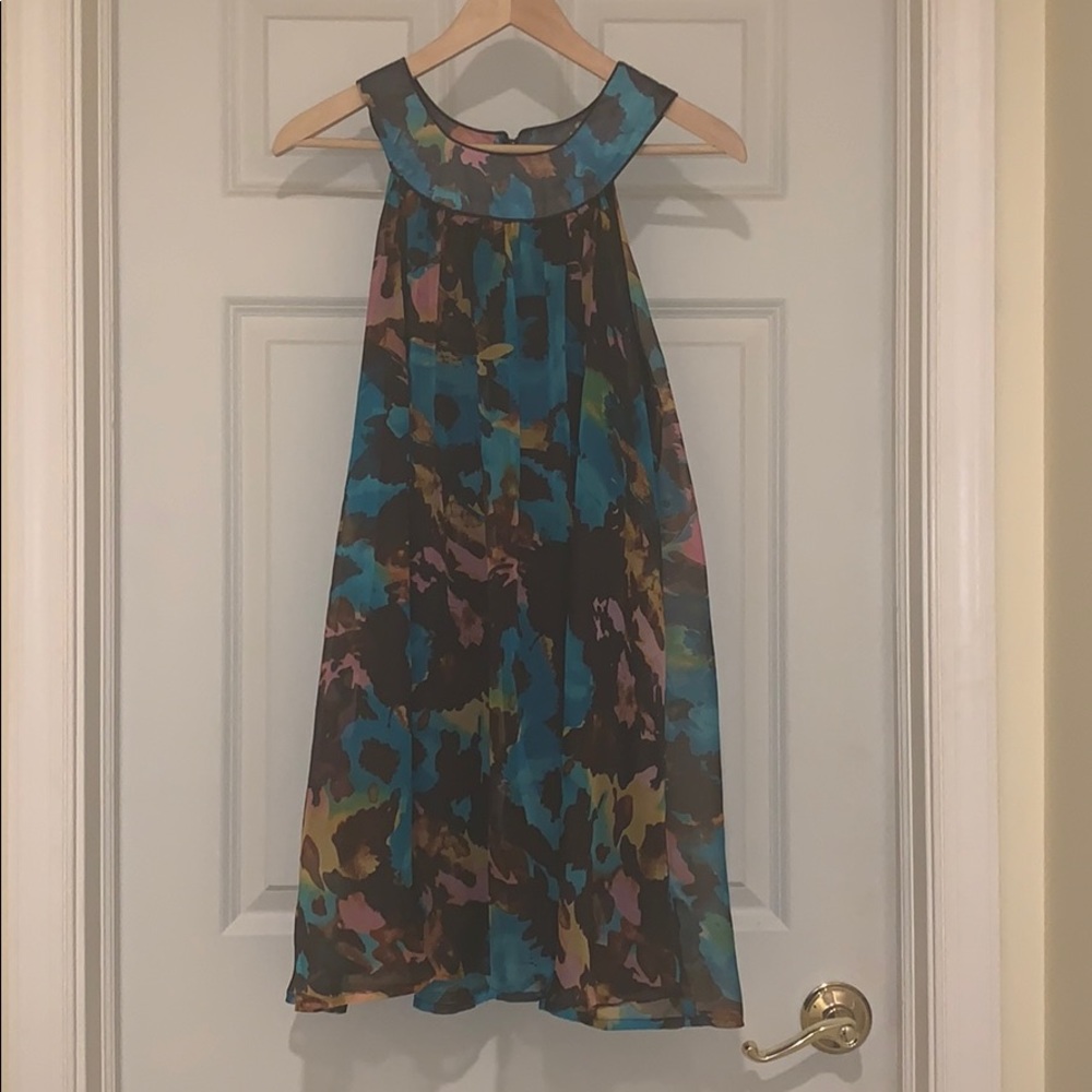 YA brown patterned dress size M